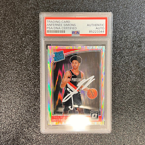 2018 Donruss Optic Rated Rookie #186 ANFERNEE SIMONS Signed Rookie Card AUTO PSA Slabbed RC Blazers