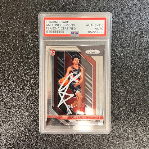 2018 Panini Prizm #61 ANFERNEE SIMONS Signed Rookie Card AUTO PSA Slabbed RC Blazers