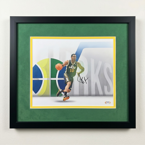 Alec Burks Utah Jazz Signed Basketball 11x14 Custom Framed Photo PSA