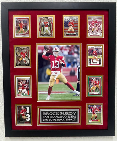Brock Purdy 10-Card Custom Display Frame San Francisco 49ers