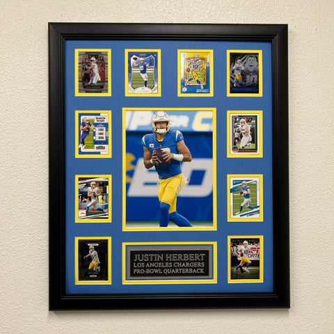 Justin Herbert 10-Card Custom Display Framed Los Angeles Chargers