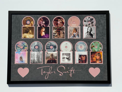 Taylor Swift "30x42"Album Collage Signed TLOAS CD Cover Framed PSA/DNA Autograph