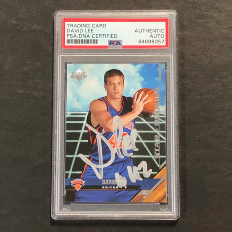 2005-06 Upper Deck #218 David Lee Signed Card AUTO PSA Slabbed