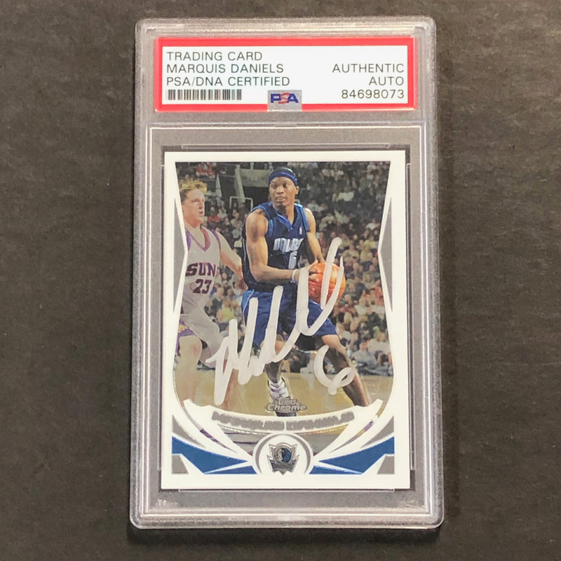 2004-05 Topps Chrome #92 Marquis Daniels Signed Card PSA Slabbed Mavericks