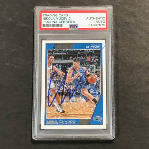 2016-17 NBA Hoops #78 Nikola Vucevic Signed Card AUTO PSA Slabbed Magic