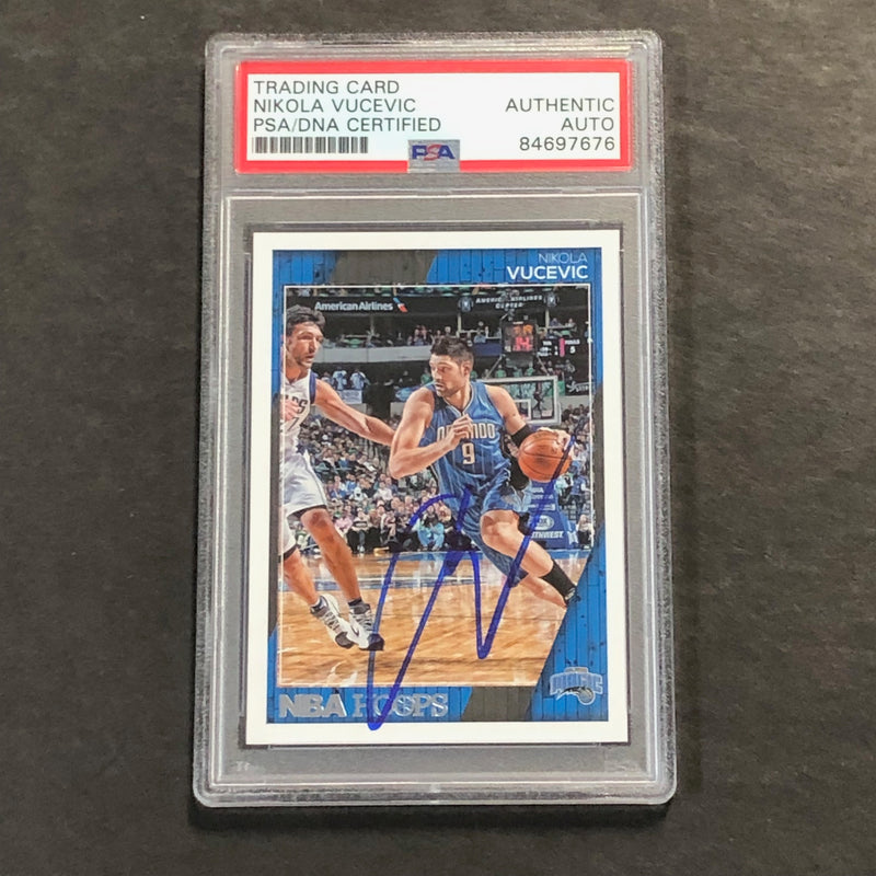 2016-17 NBA Hoops #78 Nikola Vucevic Signed Card AUTO PSA Slabbed Magic