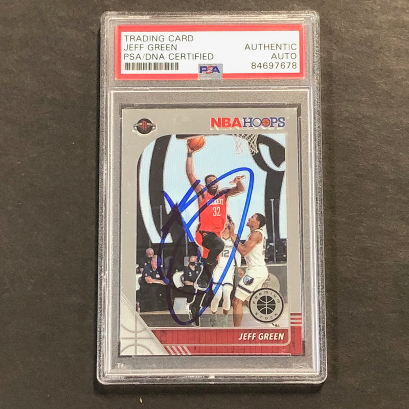 2019-2020 Panini NBA Hoops #198 Jeff Green Signed Card AUTO PSA/DNA Slabbed Cavaliers