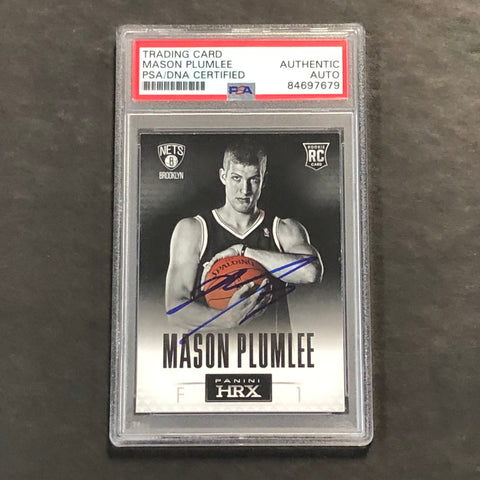 2013-14 Panini HRX #13 Mason Plumlee Signed Card AUTO PSA Slabbed RC Nets