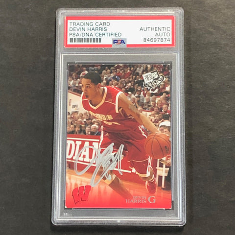2004 Press Pass #14 Devin Harris Signed Card AUTO PSA Slabbed