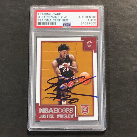 2015-16 NBA Hoops #300 Justice Winslow Signed Card PSA/DNA Slabbed RC Heat