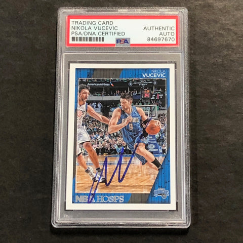 2016-17 NBA Hoops #78 Nikola Vucevic Signed Card AUTO PSA Slabbed Magic