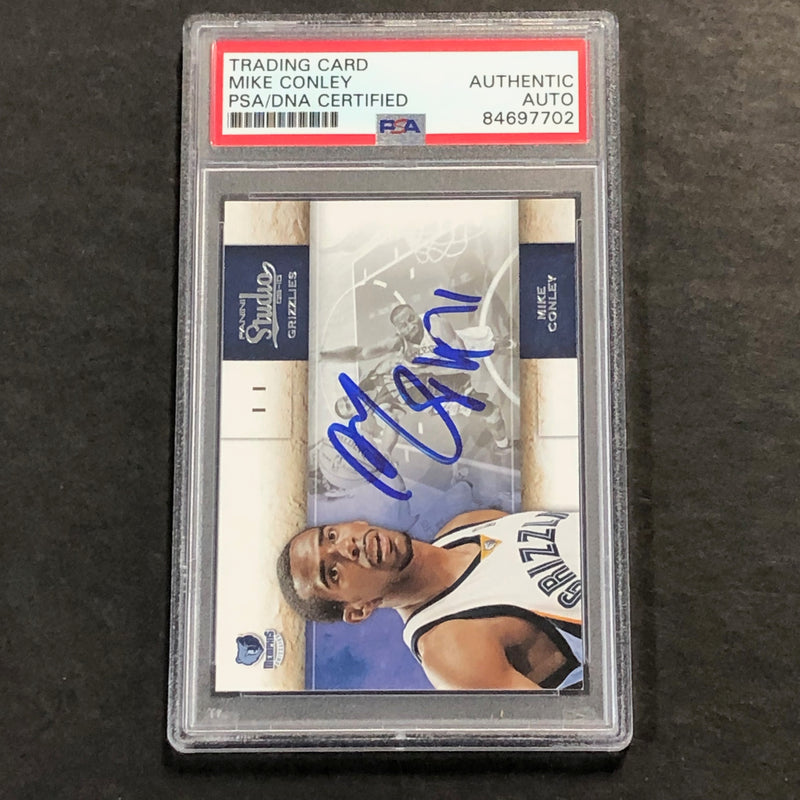 2009-10 PANINI STUDIO #37 Mike Conley signed Card Auto PSA Slabbed Grizzlies