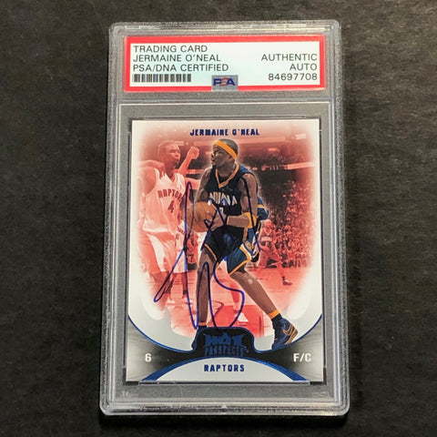 2008-09 NBA Fleer Blue Hot Prospects #66 Jermaine O'Neal Signed Card AUTO PSA Slabbed Raptors