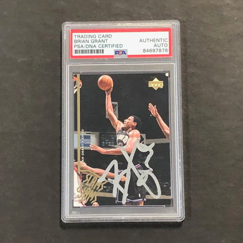 1995 Upper Deck Slam Dunk #351 Brian Grant Signed Card AUTO PSA Slabbed Kings