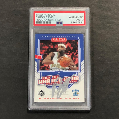 2004 Upper Deck All Stars #AS21 Baron Davis Signed Card PSA Slabbed