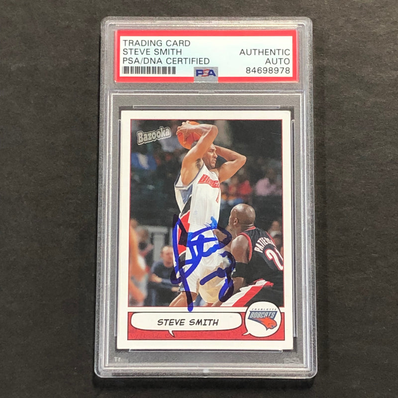 2005 Topps Bazooka #87 Steve Smith Signed Card AUTO PSA Slabbed Bobcats