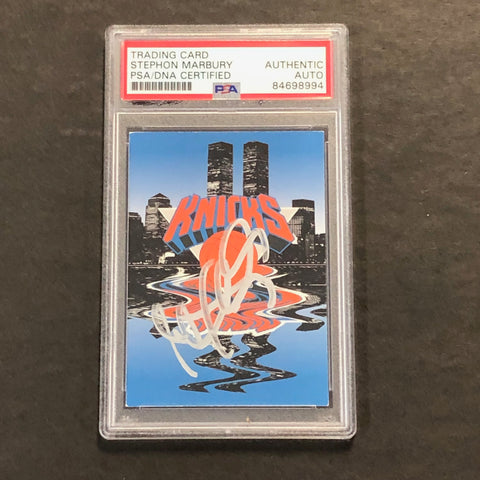 1995 Skybox #408 Stephon Marbury Signed Card AUTO PSA Slabbed Knicks