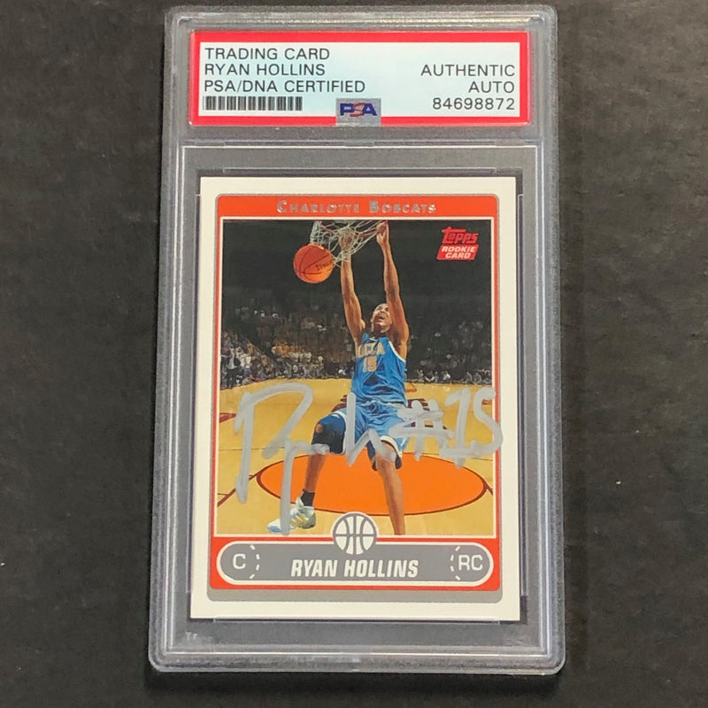 2006 Topps Rookie Card #225 Ryan Hollins Signed Card AUTO PSA Slabbed RC Bobcats