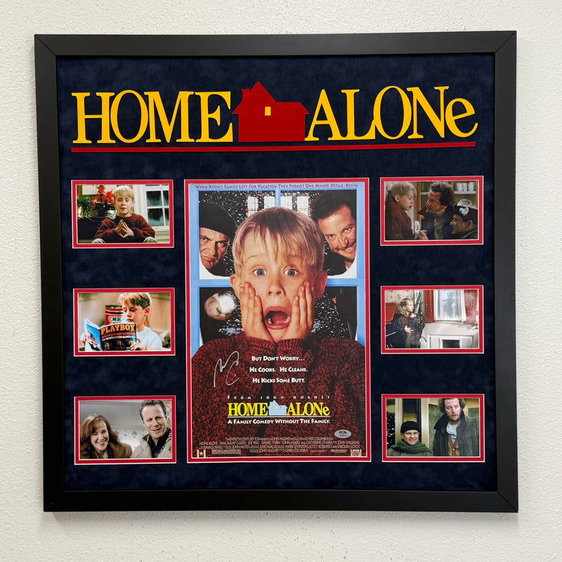 Macaulay Culkin Signed Home Alone Movie Poster Custom Framed 26x26 PSA