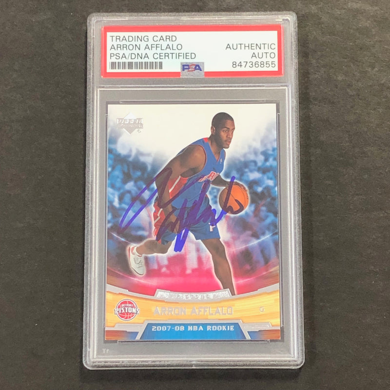 2007-08 Upper Deck #1 Aaron Afflalo Signed Rookie Card AUTO PSA Slabbed RC Pistons