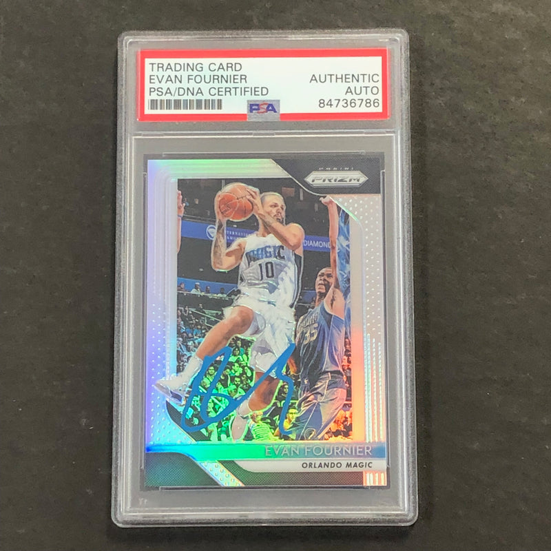 2018-19 Panini Prizm #139 Evan Fournier Signed Card AUTO PSA Slabbed Magic