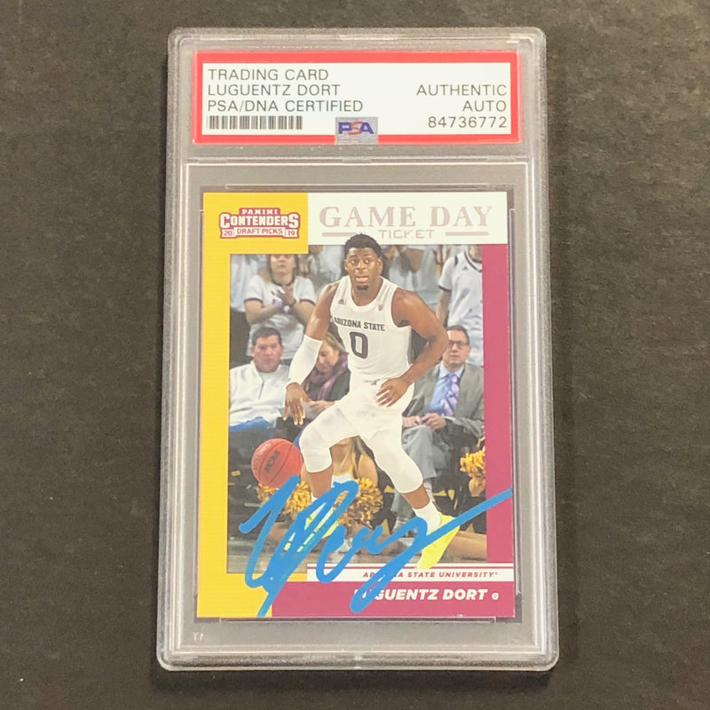 2019 Contenders Draft Picks #27 Luguentz Dort Signed Card AUTO PSA Slabbed Arizona State