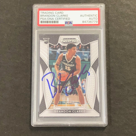 2019-20 Prizm Draft Picks #86 Brandon Clarke Signed Card AUTO PSA Slabbed Gonzaga