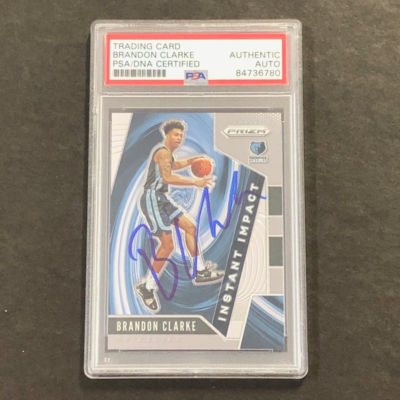 2019-20 Panini Prizm Instant Impact #25 Brandon Clarke Signed Card AUTO PSA Slabbed RC Grizzlies
