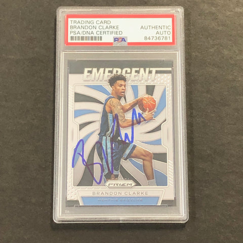 2019-20 Panini Prizm Emergent #28 Brandon Clarke Signed Card AUTO PSA Slabbed RC Grizzlies