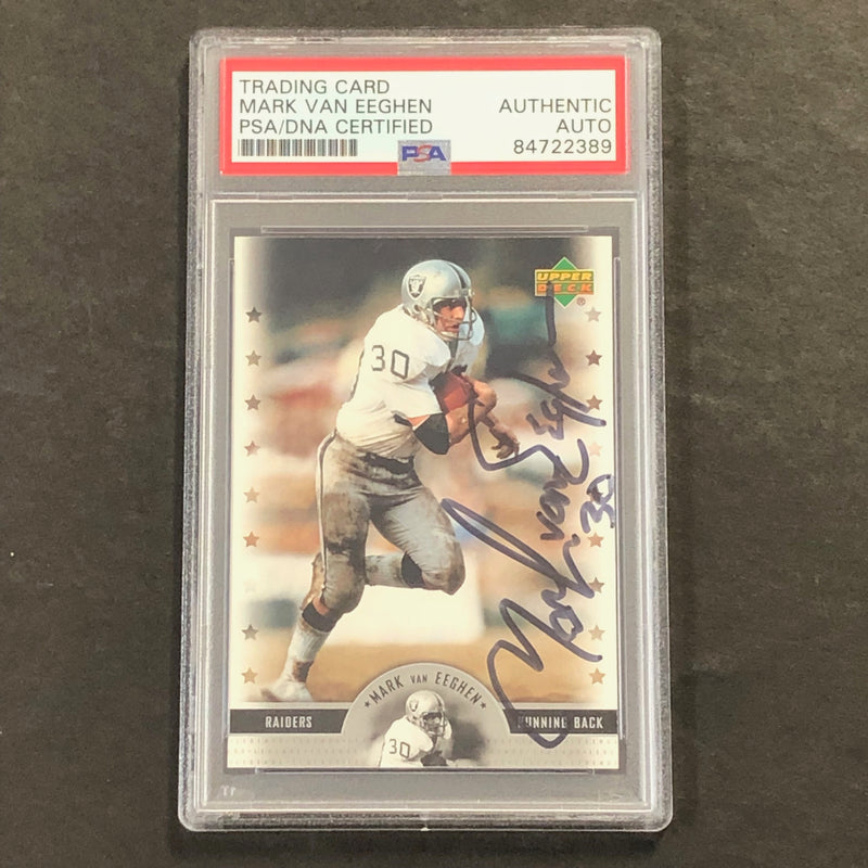 2005 NFL Legends Football #14 Mark Van Eeghen Signed Card PSA Slabbed Raiders