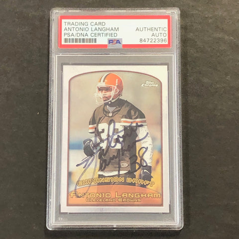 1999 Topps Chrome #133 Antonio Langham AUTO card PSA/DNA Slabbed Browns