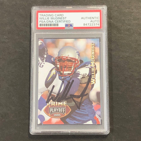 1995 Prime Playoff #42 Willie McGinest Signed Card AUTO PSA Slabbed Patriots