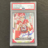 2021 Panini Score #368 Feleipe Franks Signed Card AUTO PSA Slabbed Arkansas Razorbacks