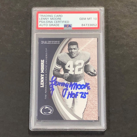 2016 Panini Team Collection #48 Lenny Moore Signed Card PSA/DNA Slabbed Penn State