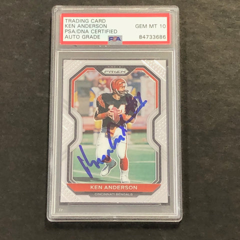 2020 Panini Prizm #55 Ken Anderson AUTO 10 card PSA Bengals Signed