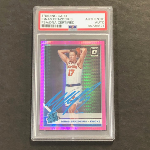 2019-20 Optic Rated Rookie #173 Ignas Brazdeikis Signed AUTO PSA Slabbed RC Knicks