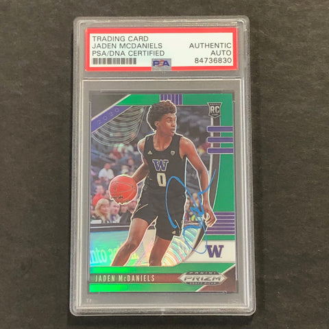 2020-21 Panini Prizm Draft Picks #11 Jaden McDaniels Signed Card AUTO PSA/DNA Slabbed Huskies