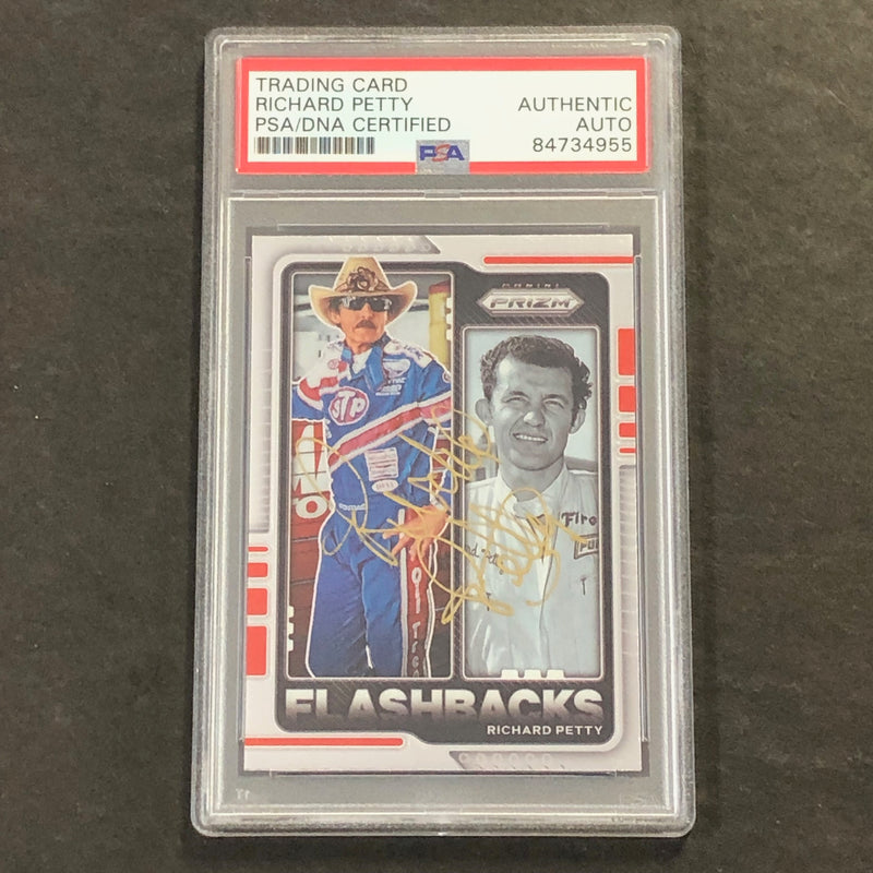 2021 Panini Prizm Racing Flashbacks #77 Richard Petty Signed Card AUTO  PSA Slabbed Nascar