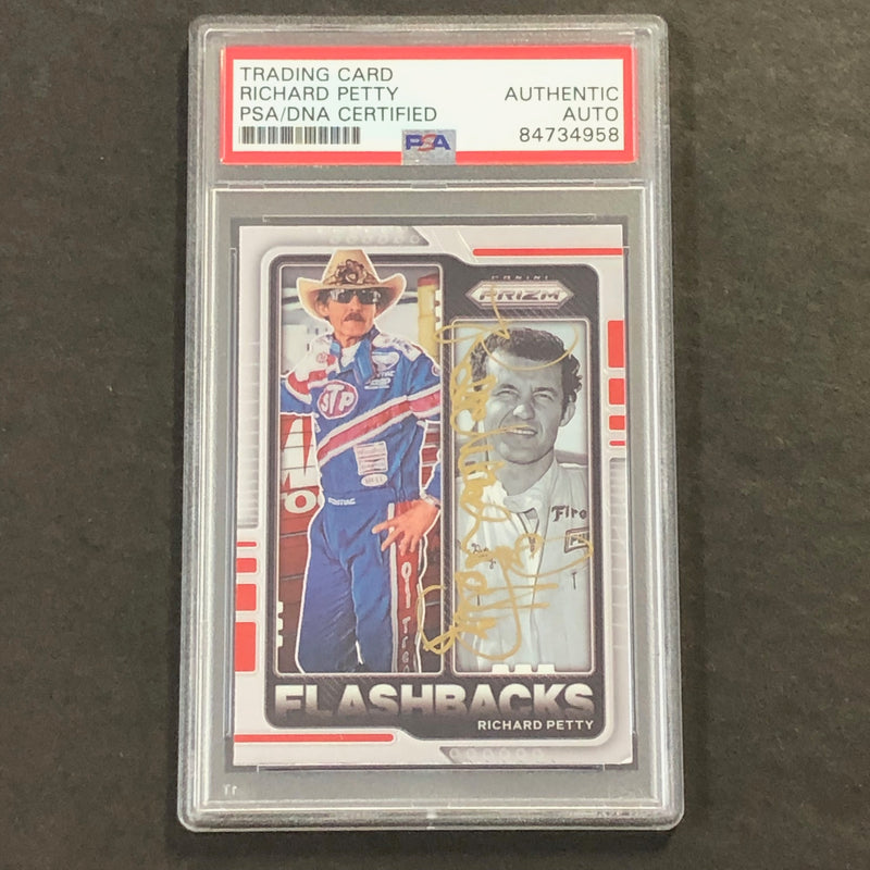 2021 Panini Prizm Racing Flashbacks #77 Richard Petty Signed Card AUTO  PSA Slabbed Nascar