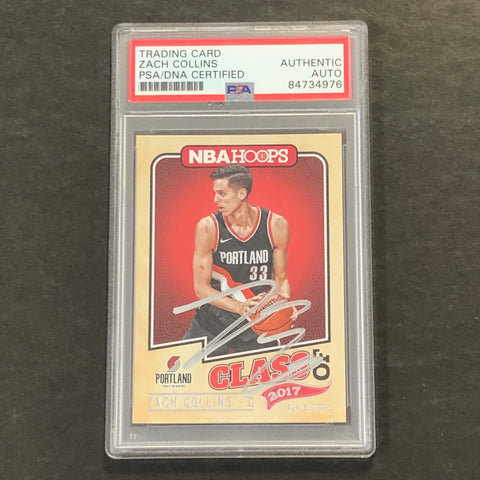 2017-18 Panini NBA Hoops #10 ZACH COLLINS Signed Card AUTO PSA Slabbed RC Blazers