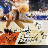 Clyde Drexler signed 11x14 photo PSA/DNA Houston Rockets Autographed