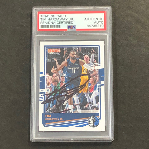 2020-21 Panini Donruss #90 Tim Hardaway Jr Signed Card AUTO PSA Slabbed Mavericks