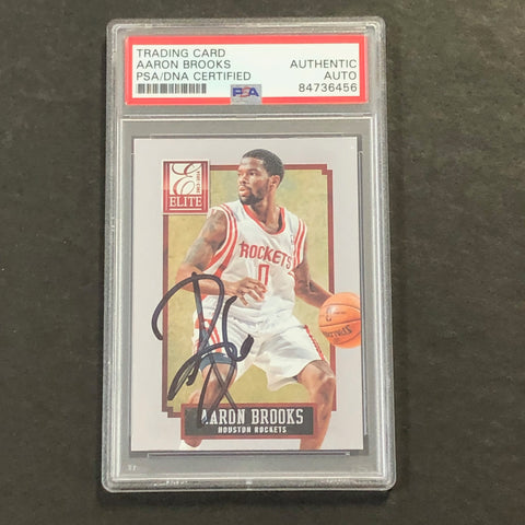 2013-14 Elite Basketball #190 Aaron Brooks Signed Card AUTO PSA Slabbed Rockets