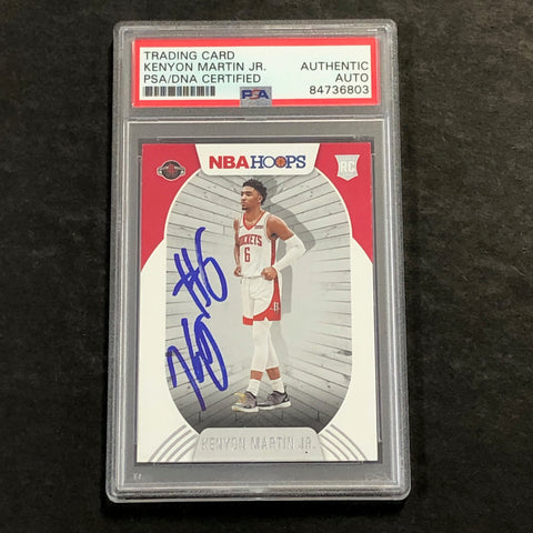 2020-21 NBA Hoops #232 Kenyon Martin Jr. Signed Card AUTO PSA Slabbed RC Rockets