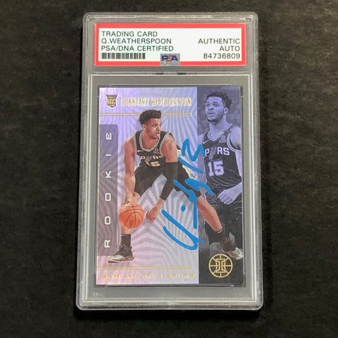 2019-20 Panini Mosaic #194 Quinndary Weatherspoon Signed Card AUTO PSA/DNA Slabbed RC Spurs