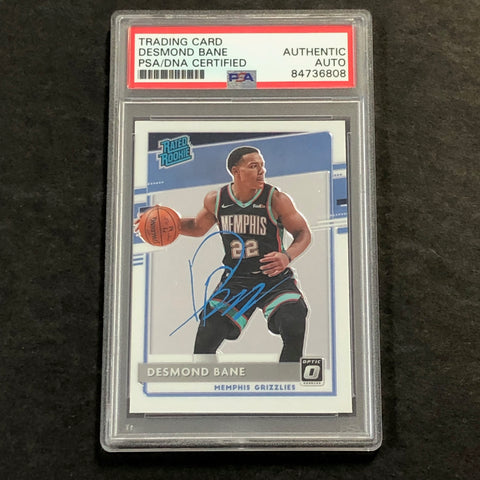 2020-21 Panini Donruss Optic #180 Desmond Bane Signed Card AUTO PSA Slabbed RC Grizzlies