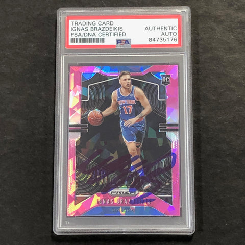 2019-20 Panini Prizm #284 Ignas Brazdeikis Signed AUTO PSA Slabbed RC Knicks
