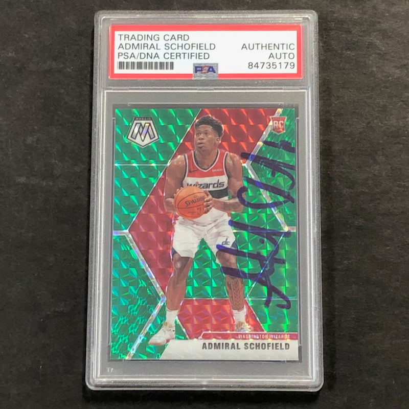 2019-20 Panini Mosaic Green #202 Admiral Schofield Signed Card AUTO PSA Slabbed RC Wizards