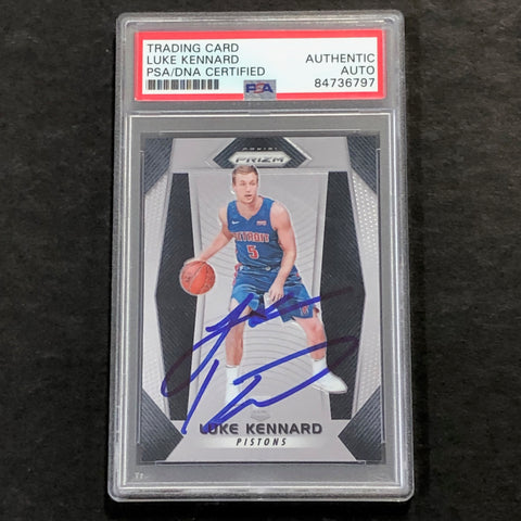 2017 Panini Prizm #171 Luke Kennard Signed Rookie Card AUTO PSA Slabbed Pistons RC