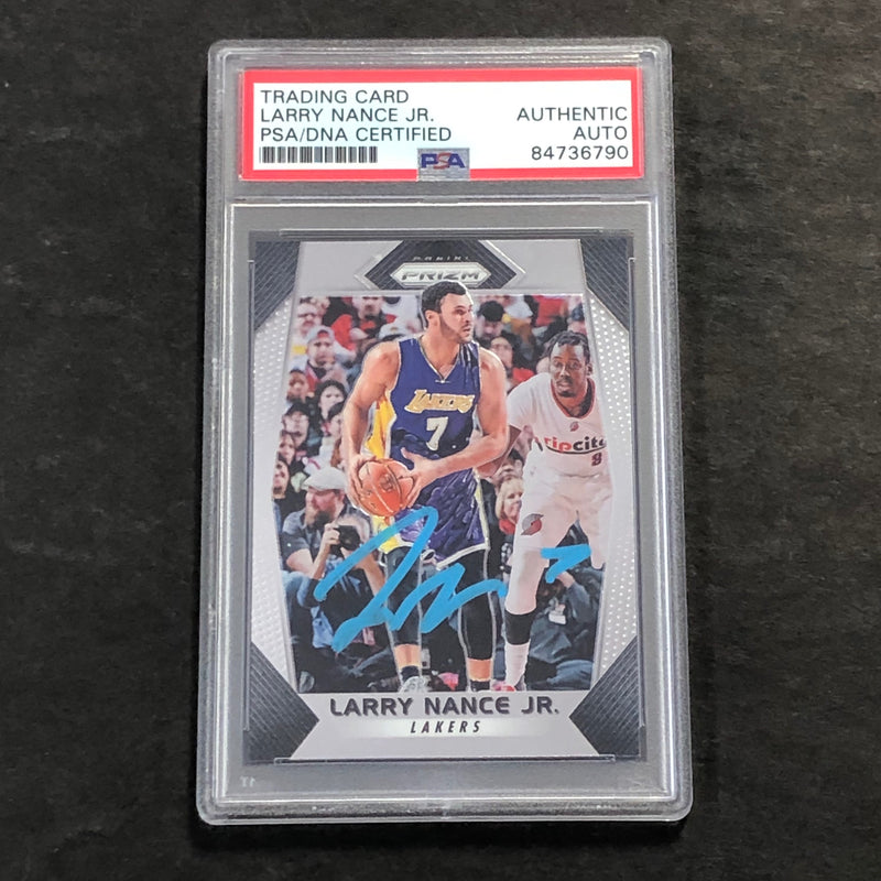 2017-18 Panini Prizm #288 Larry Nance Jr. Signed Card AUTO PSA Slabbed Lakers